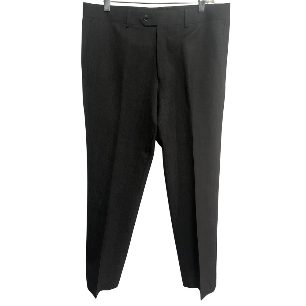 Bar III Mens Slim Fit 100% Wool‎ Dress Pants Charcoal Black 34x32 Trousers